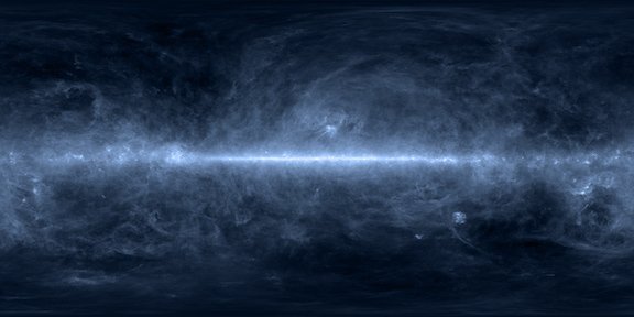 Carte des poussières de la Voie lactée observées par IRAS et COBE