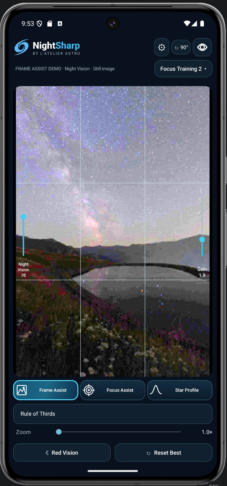 Capture NightSharp : paysage NIght Vision.png